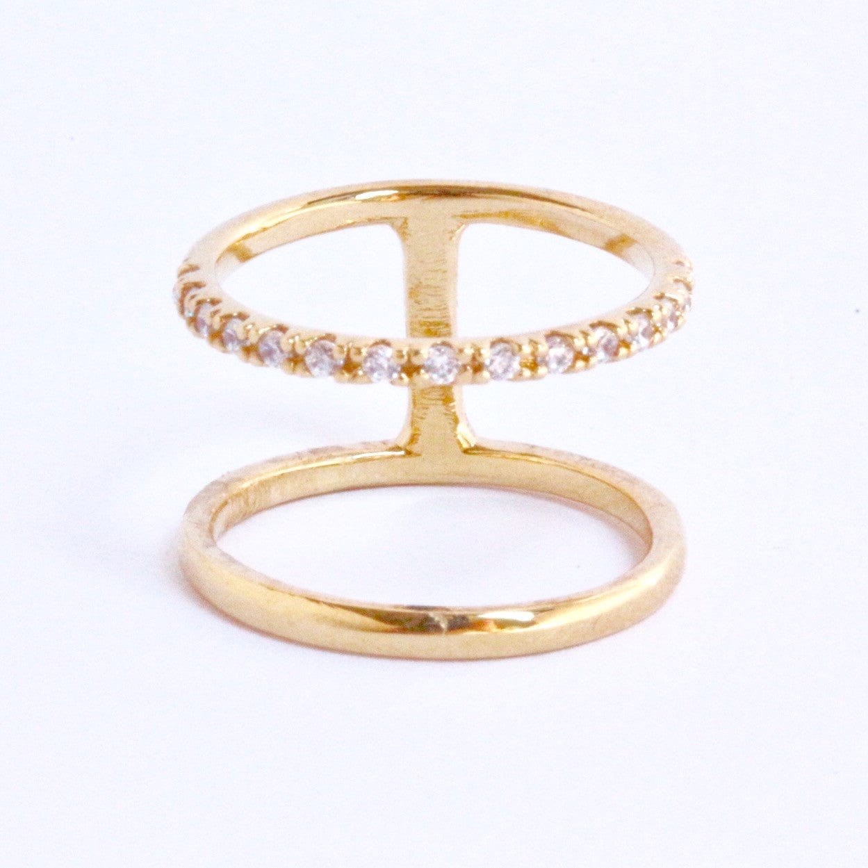 Double Band Pavé Ring