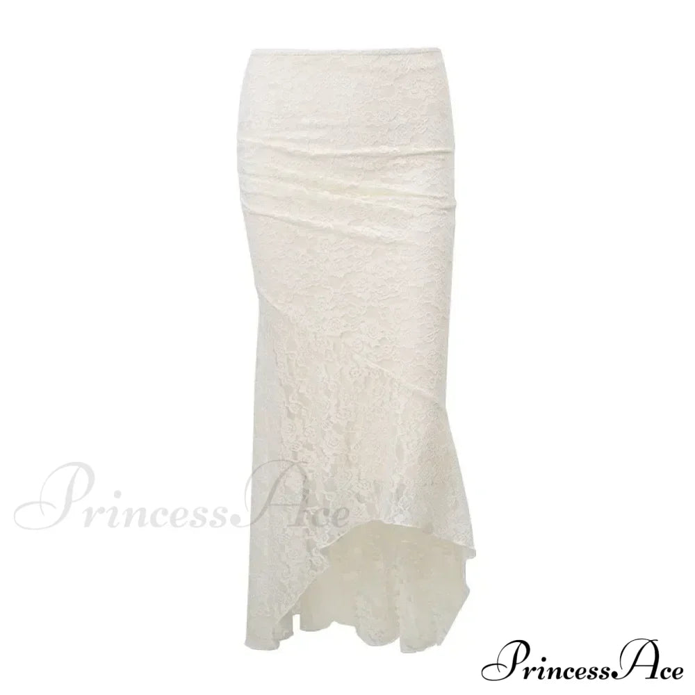 Vintage Floral Lace Corset Top and Skirt Sets Sexy Backless Bandage Midi Dress