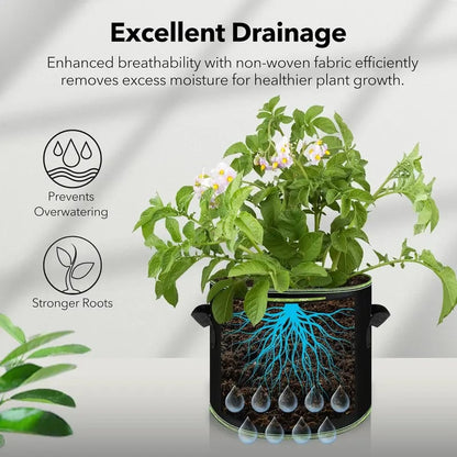 üå± Gallon Grow Bags ‚Äì Heavy Duty Aeration Fabric Pots with Handles for Vegetables, Flowers & Fruits ü™¥
