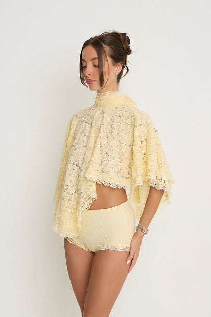 Carmen Lace Top | Lemon