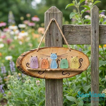 üòª Super Cute Sea Glass Cat Wall Hanging üíï‚ú®üêæ