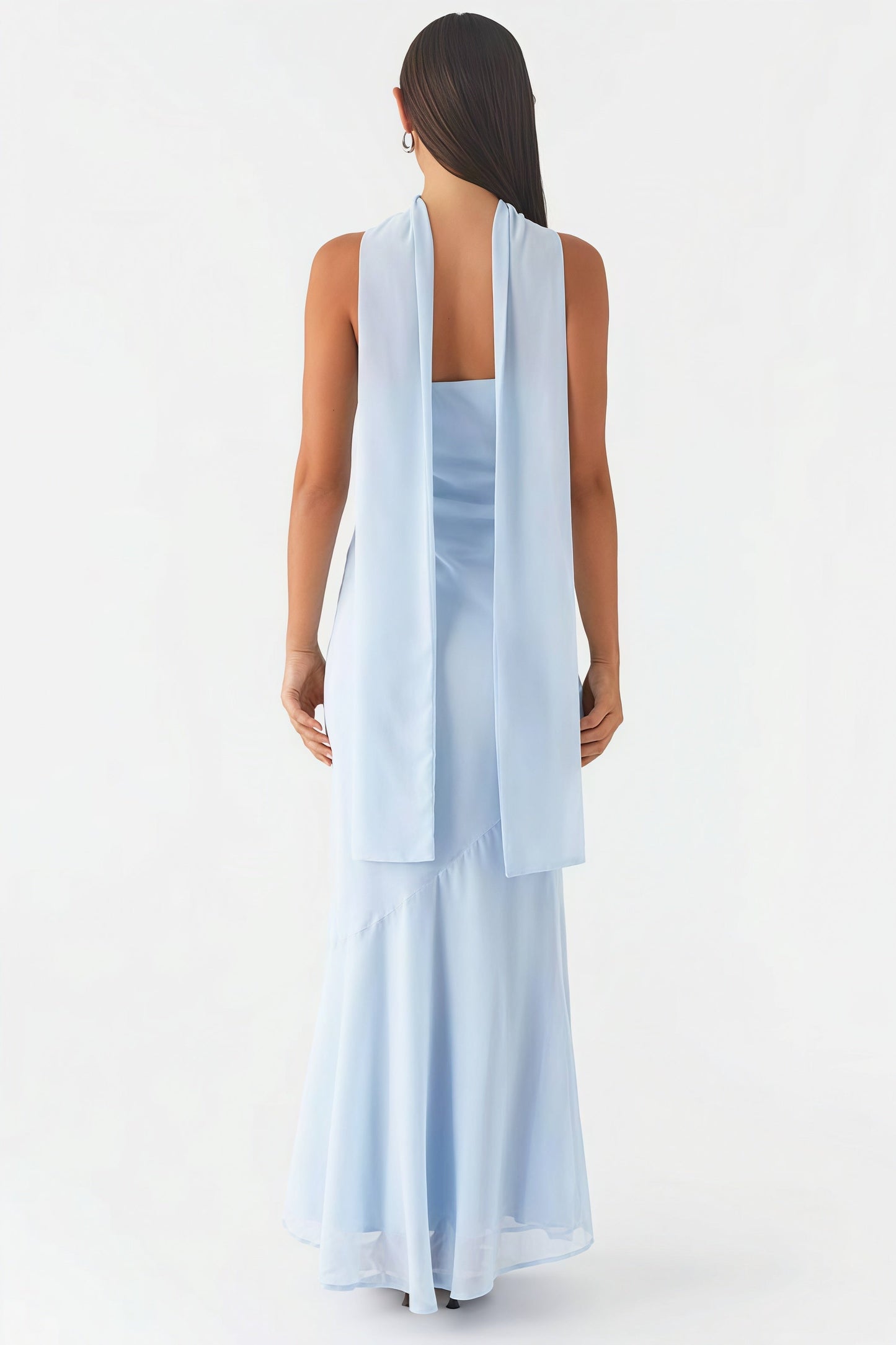 Floral Tie Fishtail Vacation Maxi Dress