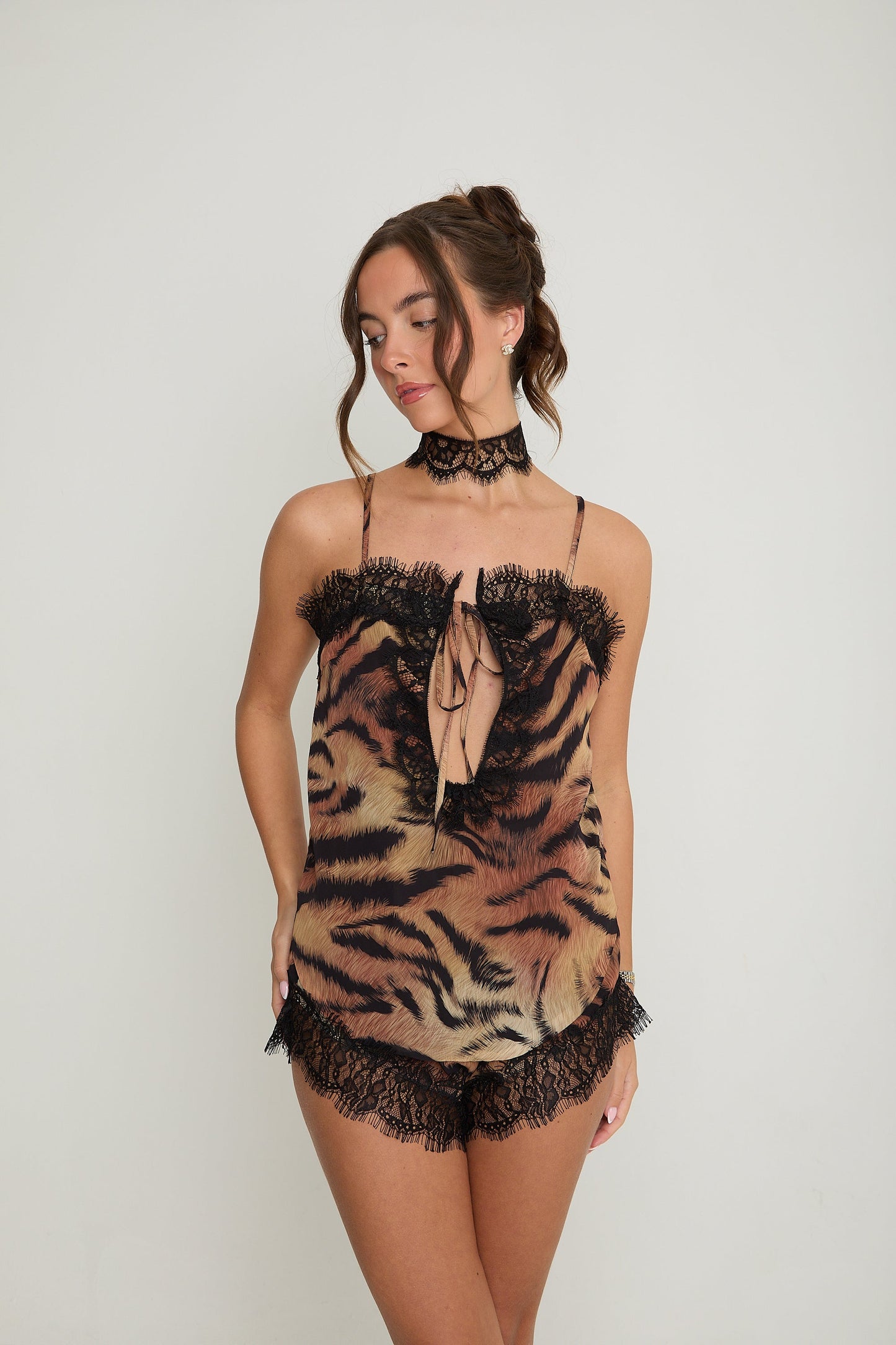 Gigi Lace Top & Choker | Tiger