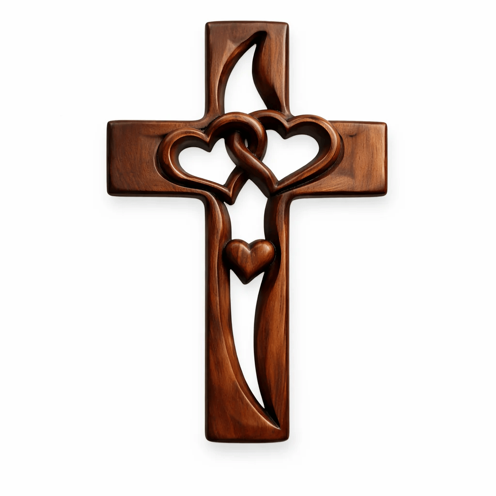 ‚úùÔ∏èHandcrafted Two Heart Cross