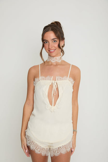 Gigi Lace Top & Choker | Cream