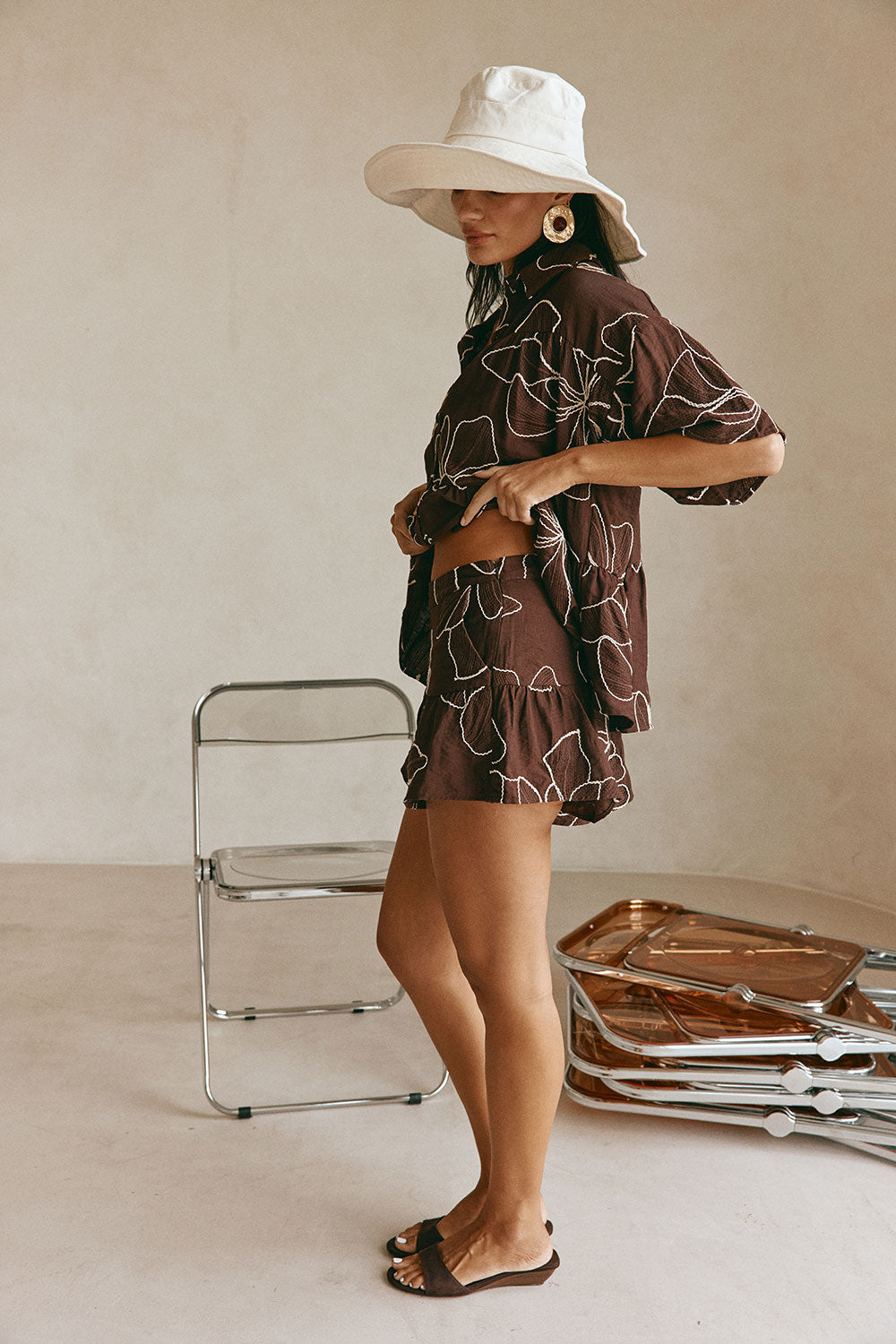 Luna Shorts - Chocolate Floral