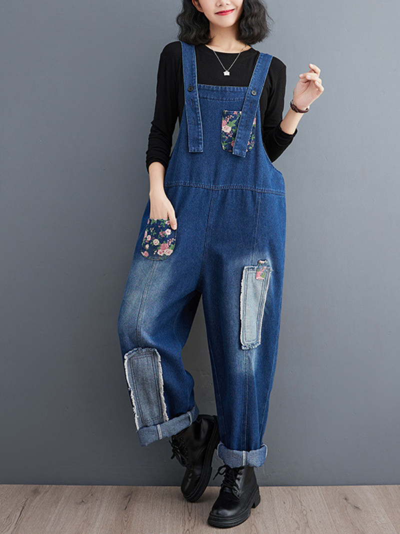 Casual Embroidered Overalls - Loose Comfort Fit | Eva Trends
