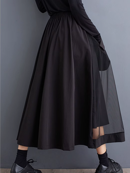 Women's Daily Wear Zipper Large Pockets Front Skirt