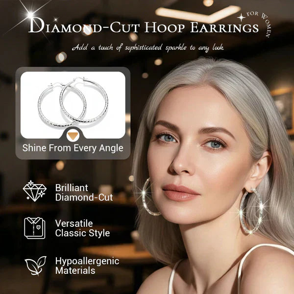 üéâBUY 1 GET 1 FREEüéÅDiamond-Cut Hoop Earrings for Women ‚Äì Elegant, Sparkling üíé