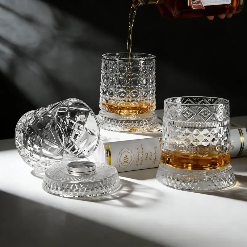 üéÅüî•Luxury 360¬∞ Spinning Crystal Glass