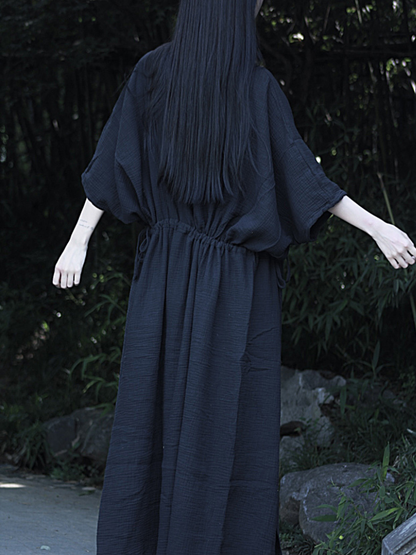 Breezy Garden-Party Wrap Maxi — Double Gauze Cotton, Effortless and Flattering
