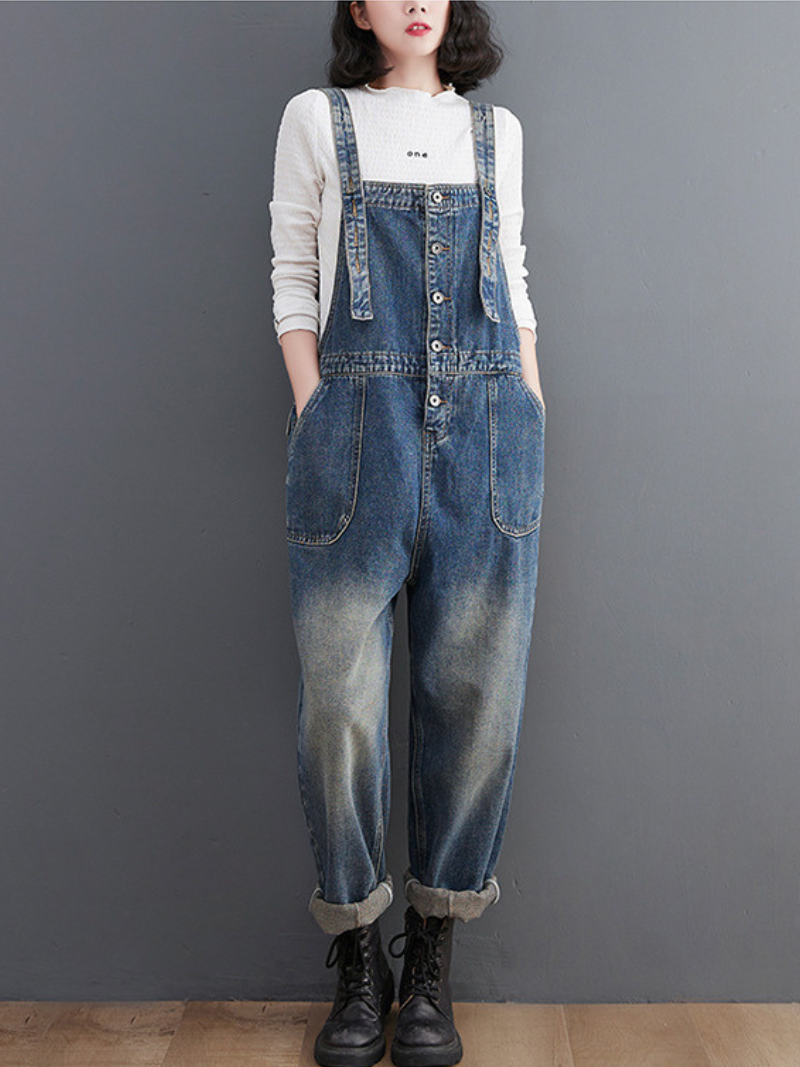 Loose Denim Overalls - Relaxed Fit Spring Style | Eva Trends