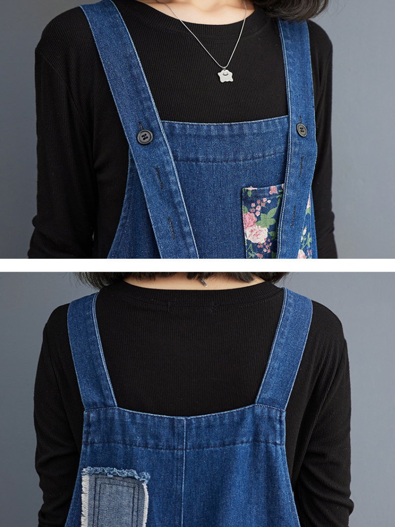 Casual Embroidered Overalls - Loose Comfort Fit | Eva Trends