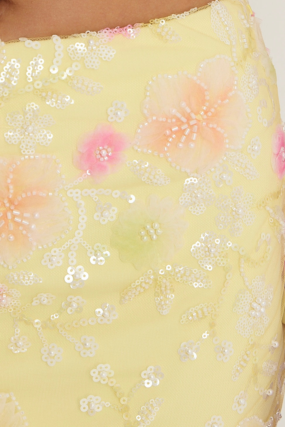 Lucia Beaded Strap Top | Lemon