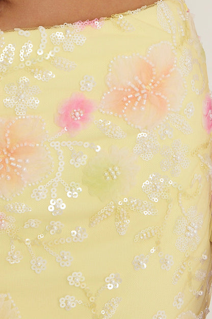 Lucia Beaded Strap Top | Lemon