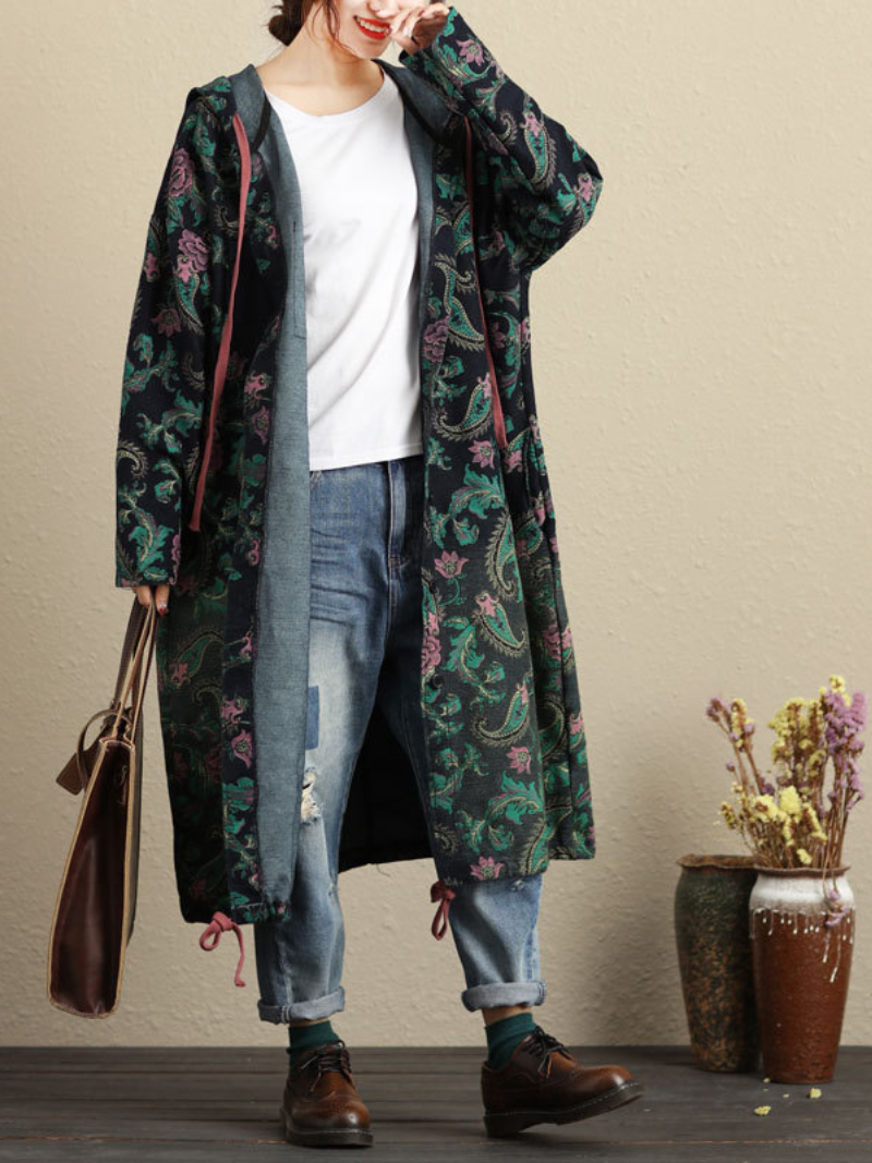 Comfy Women's Hooded Print Cardigan | Eva Trends