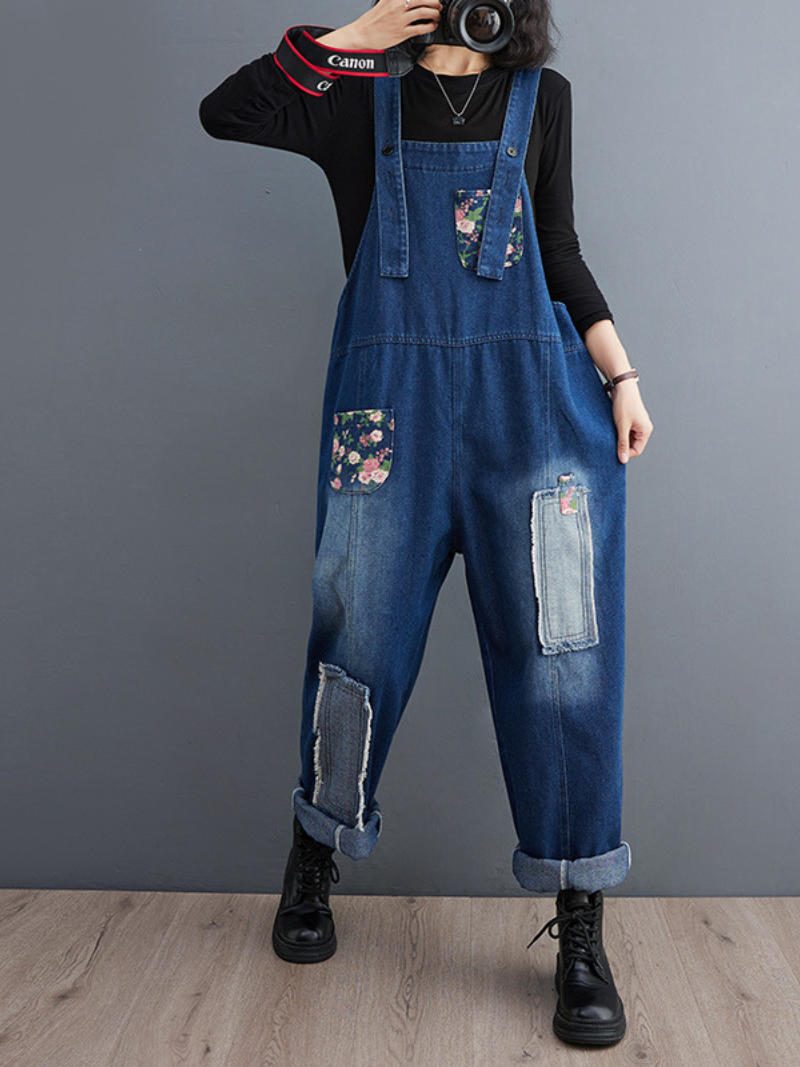 Casual Embroidered Overalls - Loose Comfort Fit | Eva Trends