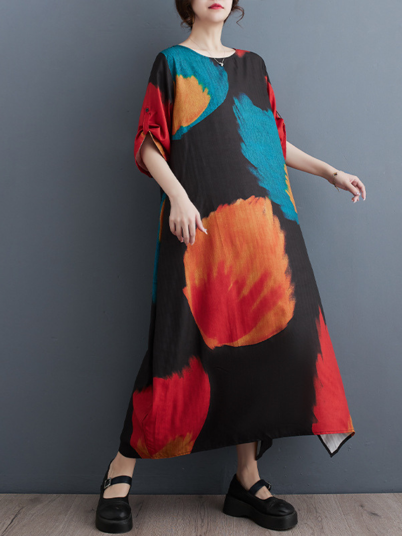 Women's Fashionable Loose Side Pockets A-Line Dress