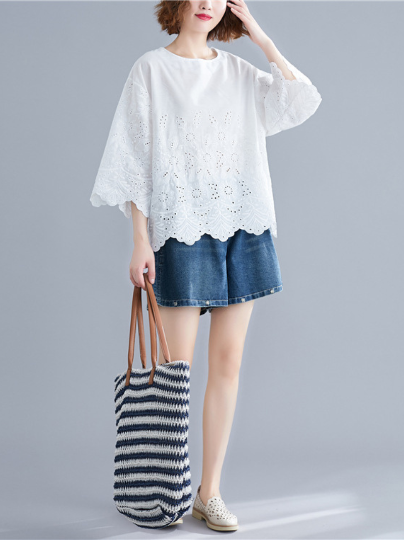Stylish Floral Women's Round Neck Top | Eva Trends