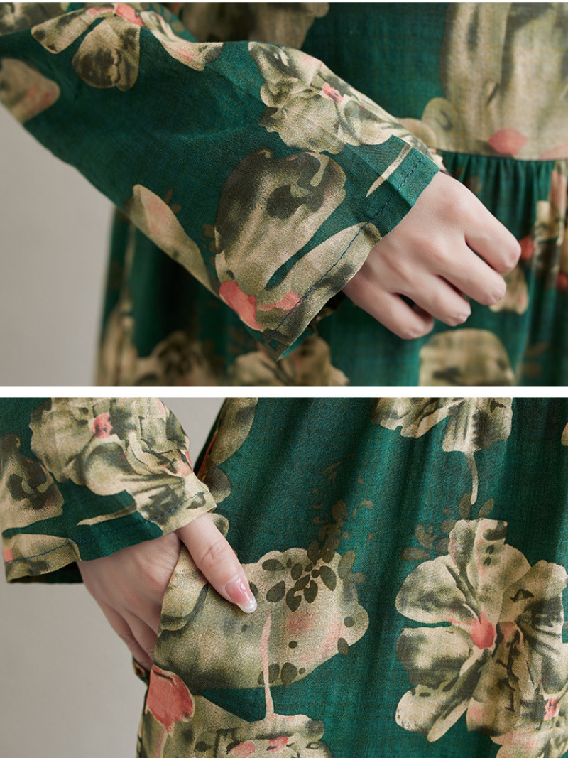 Luxurious Women's Floral Print Smock Dress | Eva Trends