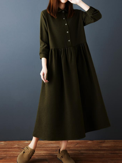 Versatie A-Line Shirt Midi Dress for Women | Eva Trends