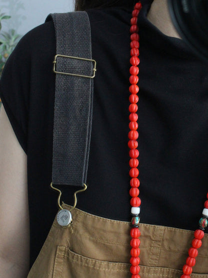 Cargo Pocket Short Dungaress - Color Block Knee-Length Fit