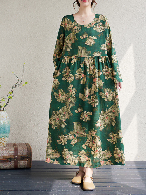 Luxurious Women's Floral Print Smock Dress | Eva Trends