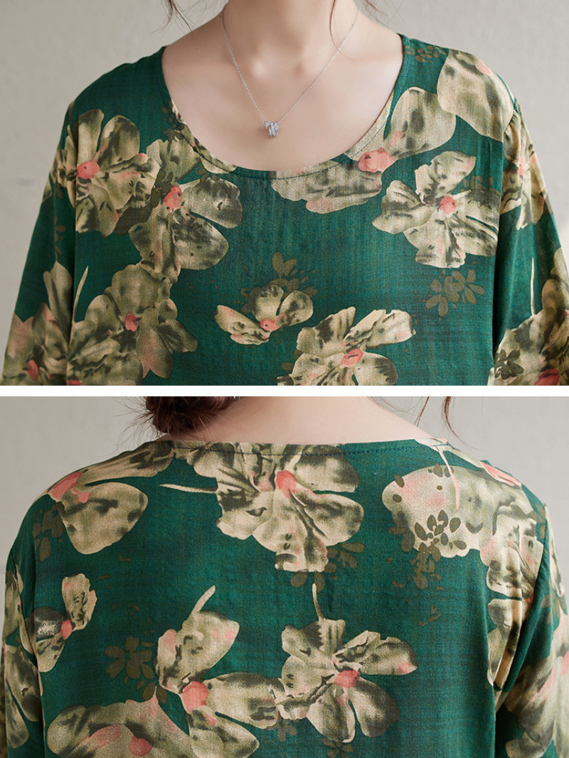 Luxurious Women's Floral Print Smock Dress | Eva Trends
