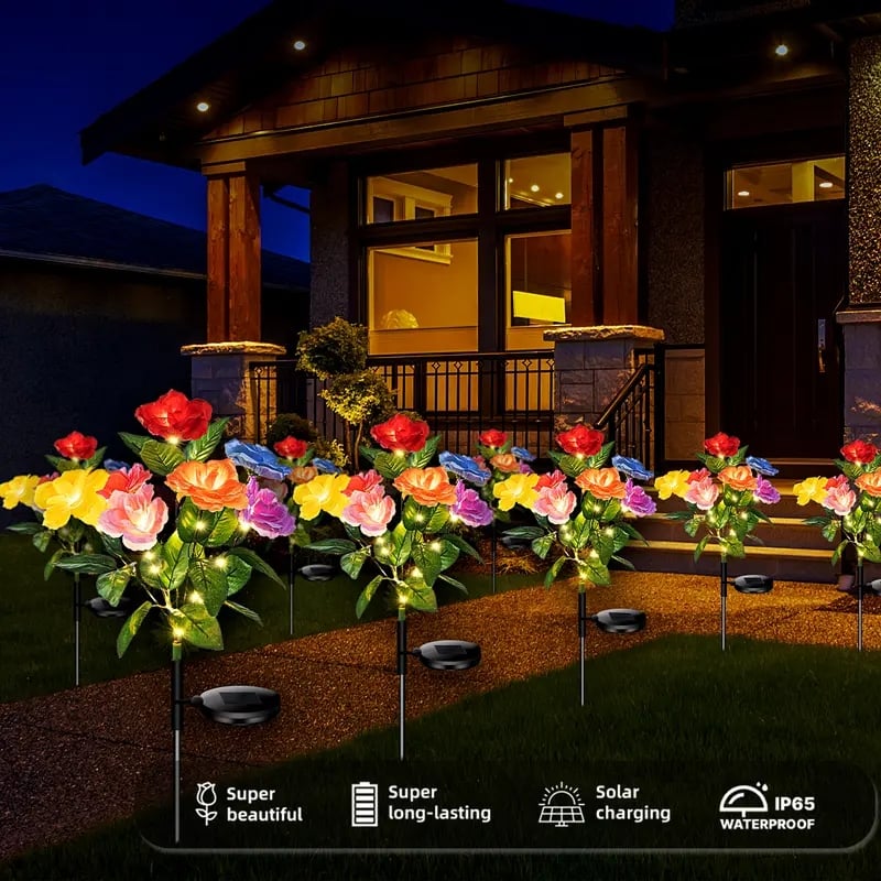 üéÅüî•‚òÄÔ∏è2026 NEW Solar Simulated Garden Lights,upgraded solar panels, IP44 dustproof and waterproof