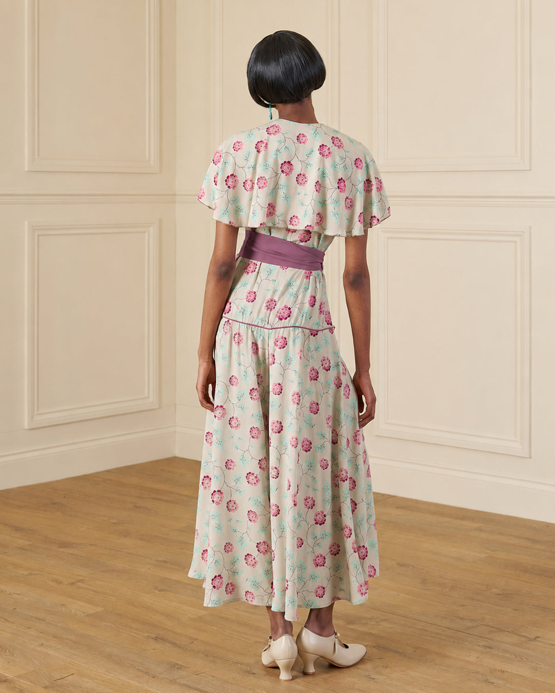 1930s 'Bessie' Wrap Beach Pyjama  - Hydrangea