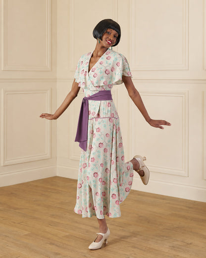 1930s 'Bessie' Wrap Beach Pyjama  - Hydrangea