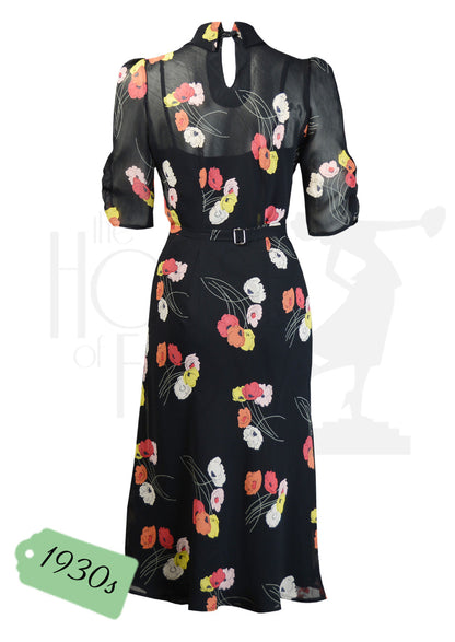 1930s Loretta Bias Dress - Poppy