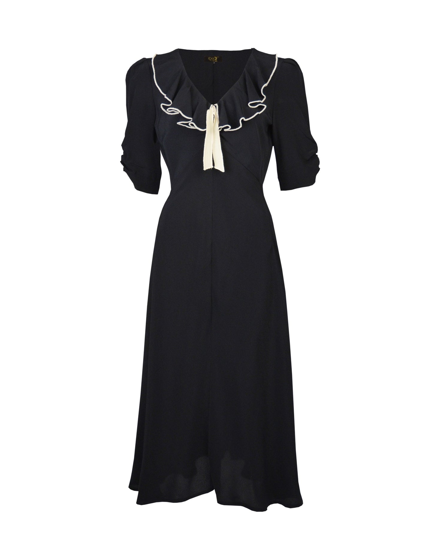 1930s Cora Bias Cut Dress - Black