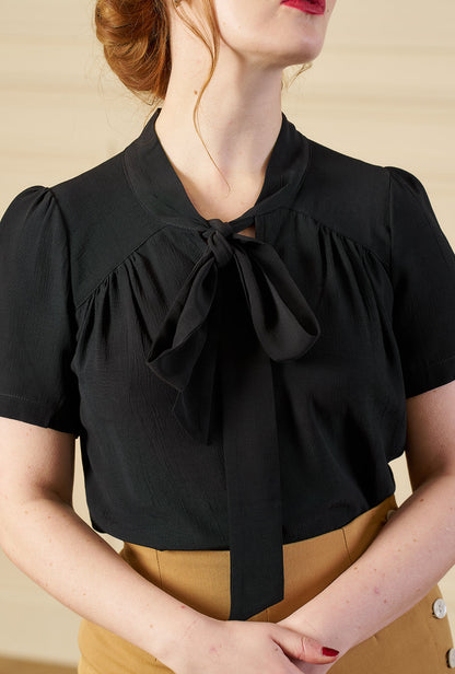 1930s Beau Blouse - Black