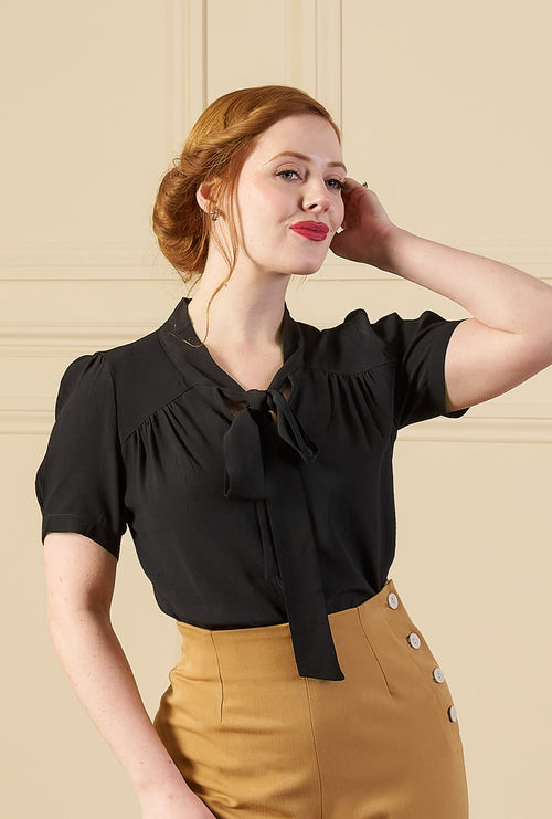 1930s Beau Blouse - Black