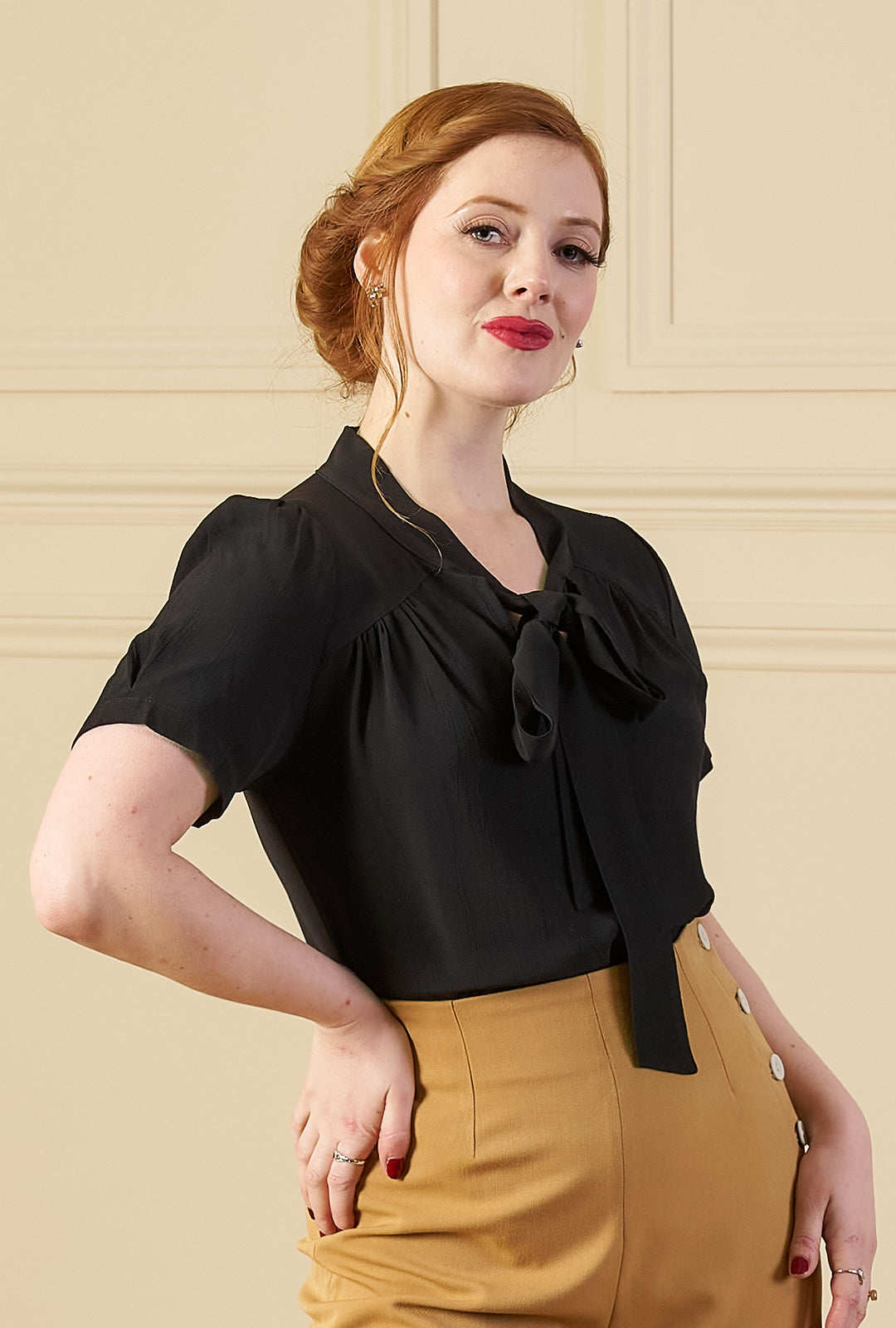 1930s Beau Blouse - Black
