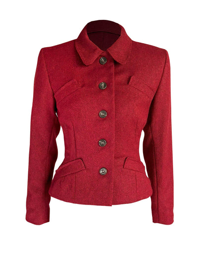 1940s Hampton Tailored Jacket - Premium Ruby Wool
