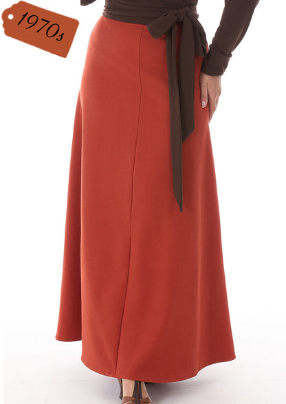 1970s Maxi Skirt - Burnt Orange