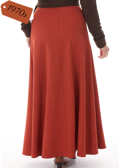1970s Maxi Skirt - Burnt Orange