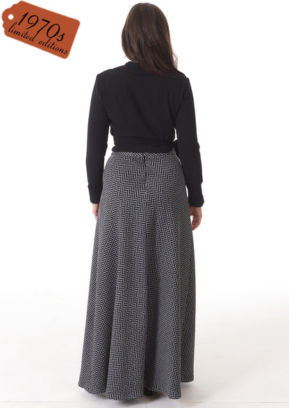 1970s Maxi Skirt - Chevron