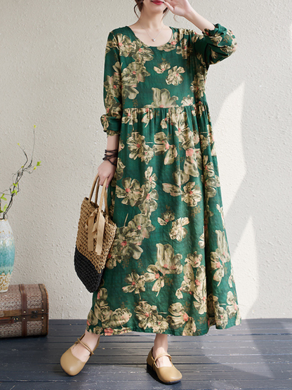 Luxurious Women's Floral Print Smock Dress | Eva Trends