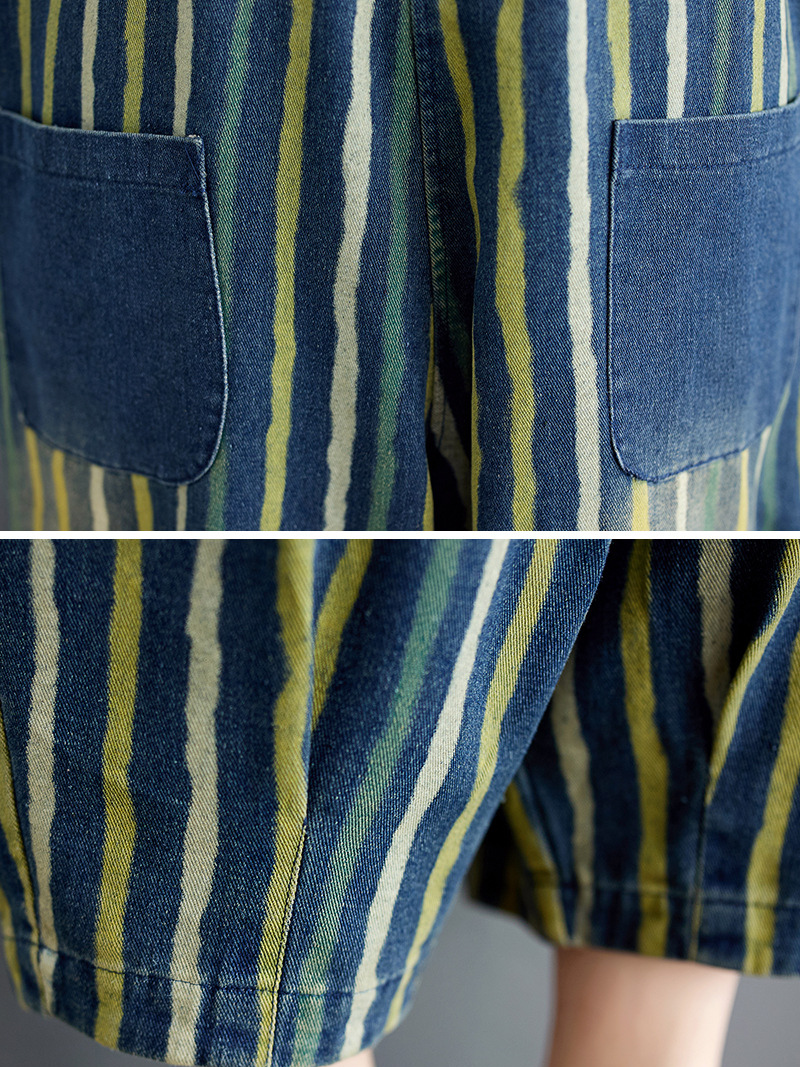 Women's Printed Summer Dungarees Relaxed Fit Overalls