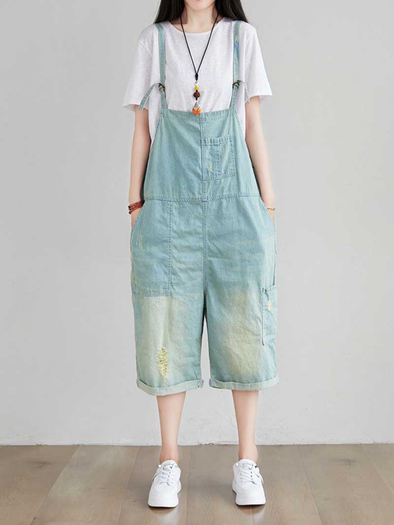 Light-Blue Denim Overalls - Adjustable & Comfortable Fit | Eva Trends