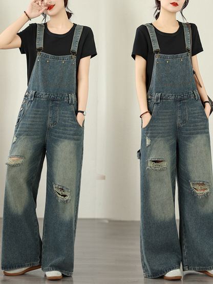 Weekend Confidence One-Piece — Relaxed Denim Overalls with Flattering Lantern Legs