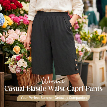 ‚ú® Women's Elastic Waist Capri Pants ‚Äì Comfort Fit, Casual, Easy Pull-On üåø