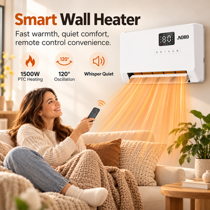Smart Wall Heater, 1500W Fast Heating Electric Space Heater for Indoor Use
