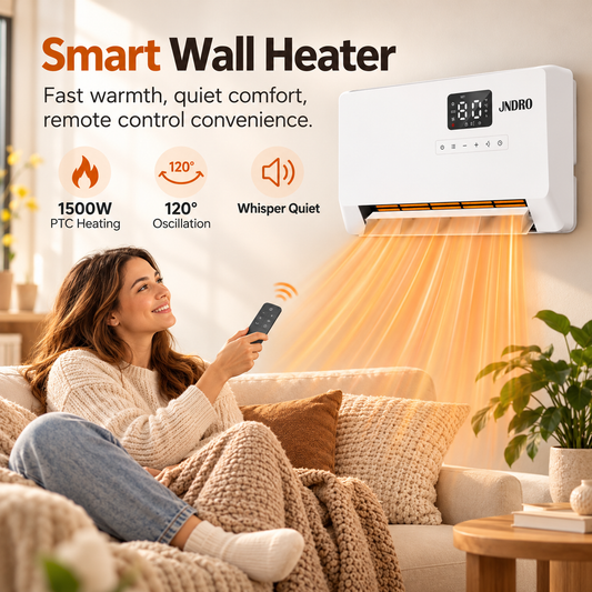 Smart Wall Heater, 1500W Fast Heating Electric Space Heater for Indoor Use