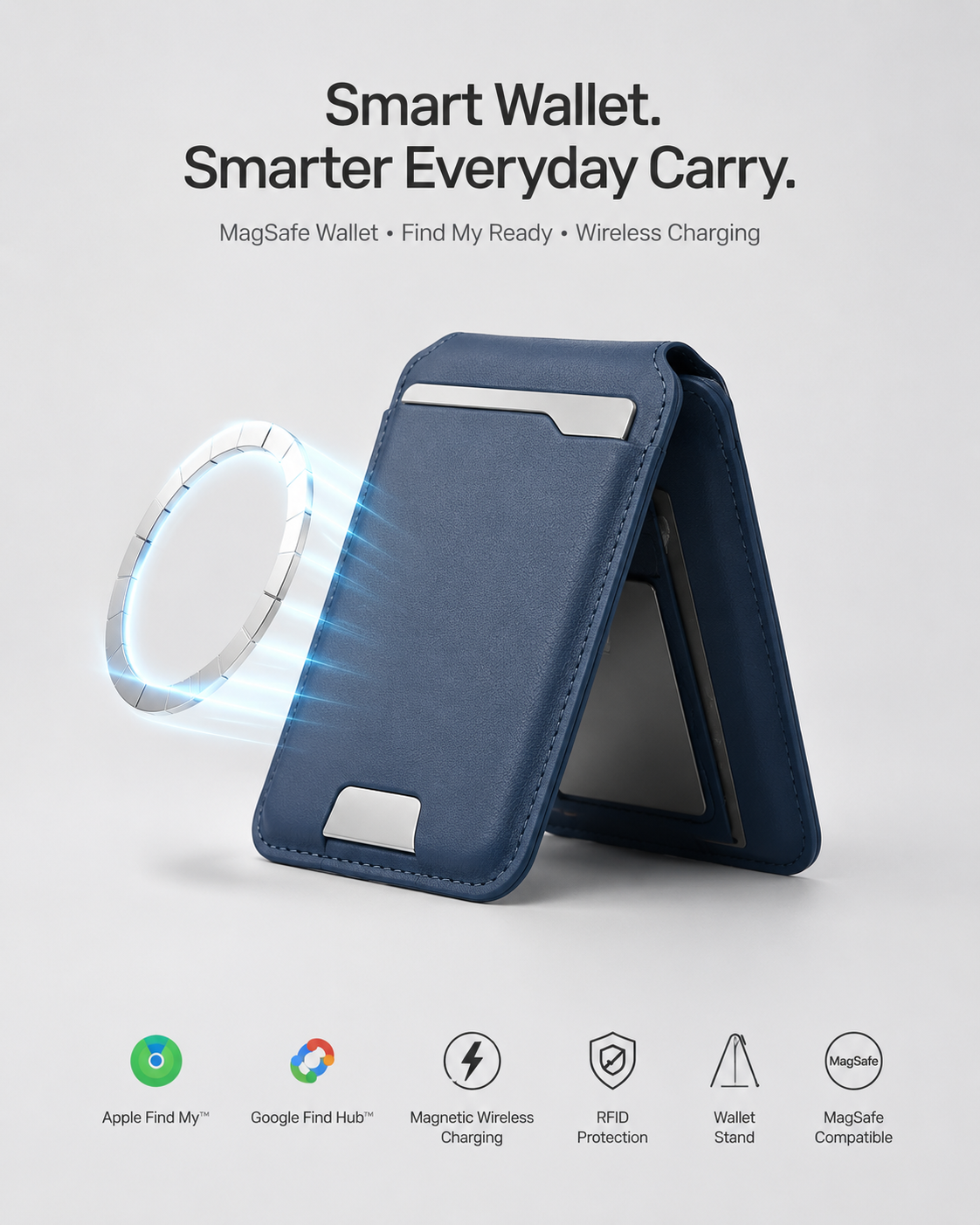 üî•Smart MagSafe Wallet Made of Genuine Nappa Leathe