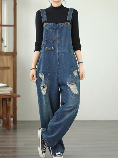 Breezy Women's Loose Summer Denim Dungarees | Eva Trends