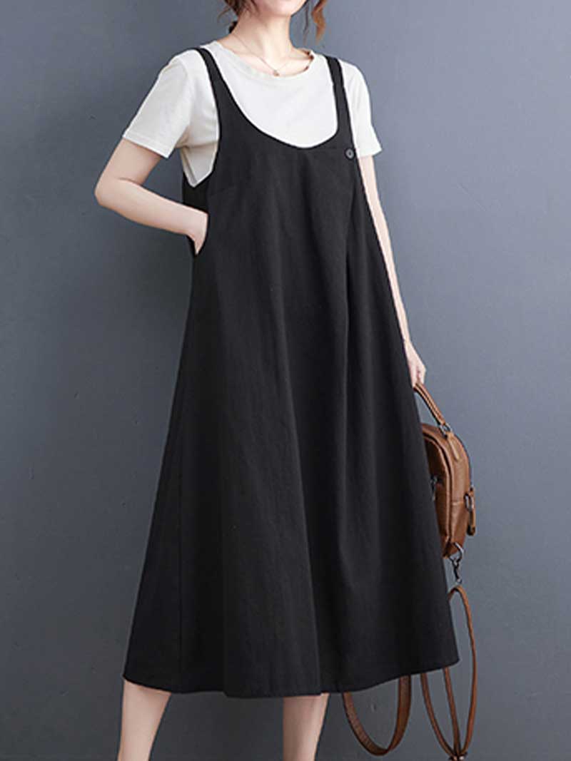 Brewathable Cotton Salopette Dress - Everyday Casual Style | Eva Trends